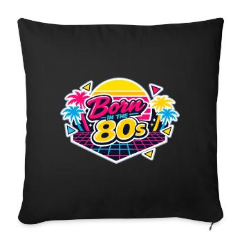 Né dans les années 80 Neon - Housse de coussin décorative 45 x 45 cm - noir - Devant