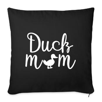 Duck Mom Cute Funny Shirt - Sofa pillowcase 17,3'' x 17,3'' (45 x 45 cm) - black - Front