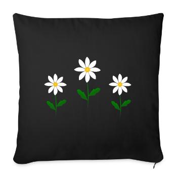 April Birth Flower Daisies Cottagecore - Sofa pillowcase 17,3'' x 17,3'' (45 x 45 cm) - black - Front