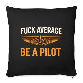 Pilote fier – voler avec passion - Housse de coussin décorative 45 x 45 cm - noir - Devant