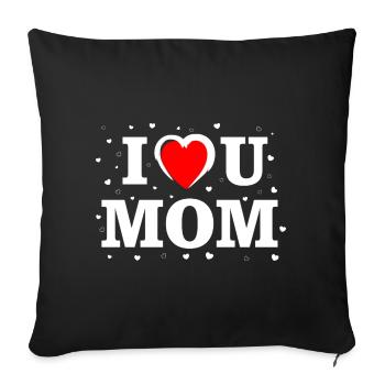 Chemise cœur de maman Je t’aime - Housse de coussin décorative 45 x 45 cm - noir - Devant