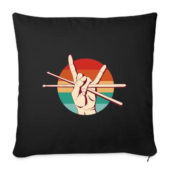 Drummer Rock - Sofa pillowcase 17,3'' x 17,3'' (45 x 45 cm) - black - Front