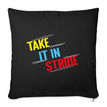 Running Run Take It In Stride Marathon Runner - Sofa pillowcase 17,3'' x 17,3'' (45 x 45 cm) - black - Front