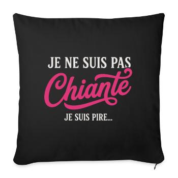 Humour Femme Chiante Râleuse Drôle - Housse de coussin décorative 45 x 45 cm - noir - Devant
