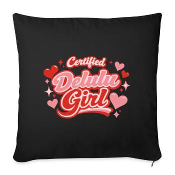 Design esthétique Certified Delulu Girl Cute - Housse de coussin décorative 45 x 45 cm - noir - Devant