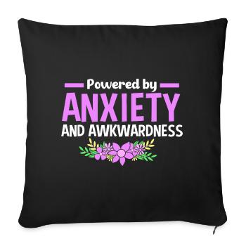 Anxiety Anxious Scaredy Introvert - Sofa pillowcase 17,3'' x 17,3'' (45 x 45 cm) - black - Front