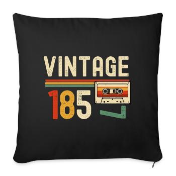 Vintage 85 Cassette rétro - Housse de coussin décorative 45 x 45 cm - noir - Devant