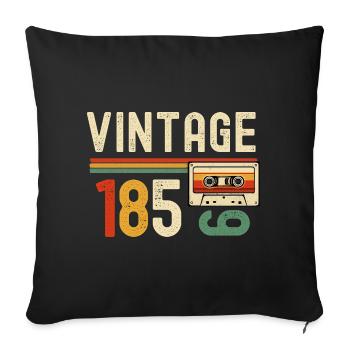 Vintage 1850's Retro Cassette - Sofa pillowcase 17,3'' x 17,3'' (45 x 45 cm) - black - Front