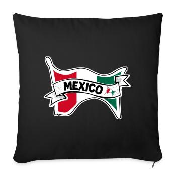Mexico Mexikanische Flagge  - Sofakissenbezug 45 x 45 cm - Schwarz - Vorne