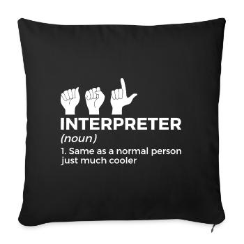 Interpreter Pride Faust-Typografie - Sofakissenbezug 45 x 45 cm - Schwarz - Vorne