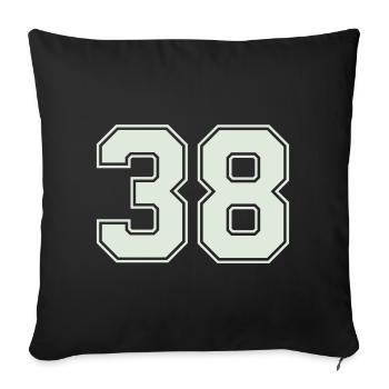 38- - Sofa pillowcase 17,3'' x 17,3'' (45 x 45 cm) - black - Front
