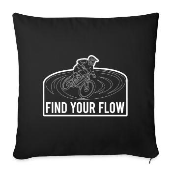 E-MTB Rider Find Your Flow Line Art - Sofa pillowcase 17,3'' x 17,3'' (45 x 45 cm) - black - Front