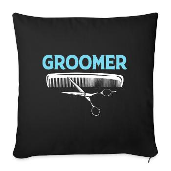 Dog groomer - Sofa pillowcase 17,3'' x 17,3'' (45 x 45 cm) - black - Front