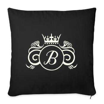 Monogramme Royal B - Housse de coussin décorative 45 x 45 cm - noir - Devant
