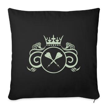 Emblème de la couronne du blason de la fléchette - Housse de coussin décorative 45 x 45 cm - noir - Devant