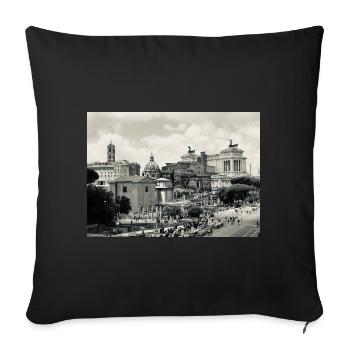 Sepia Rome: Colosseum and Square - Sofa pillowcase 17,3'' x 17,3'' (45 x 45 cm) - black - Front