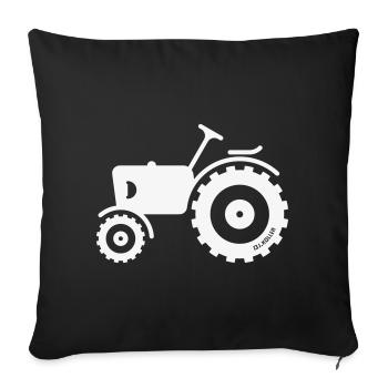 Trecker / Traktor / Schlepper / Zugmaschine (W) - Sofakissenbezug 45 x 45 cm - Schwarz - Vorne