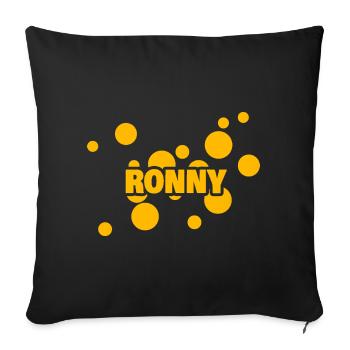 Ronny als Vorname - Sofakissenbezug 45 x 45 cm - Schwarz - Vorne