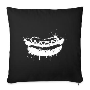Hot Dog Street Art White - Sofa pillowcase 17,3'' x 17,3'' (45 x 45 cm) - black - Front