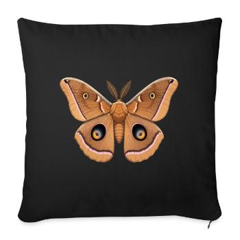 Polyphemus Moth Antheraea Polyphemus Style de dessin animé - Housse de coussin décorative 45 x 45 cm - noir - Devant