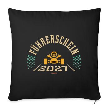 Führerschein 2027 (Fahranfänger / 4C) - Sofakissenbezug 45 x 45 cm - Schwarz - Vorne