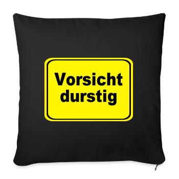 Vorsicht durstig Signet - Sofakissenbezug 45 x 45 cm - Schwarz - Vorne