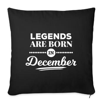 légendes naissent dans anniversaire décembre - Housse de coussin décorative 45 x 45 cm - noir - Devant