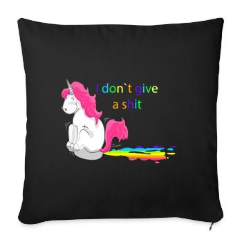 Unicorn Unicorn i do not give a shit - Sofa pillowcase 17,3'' x 17,3'' (45 x 45 cm) - black - Front