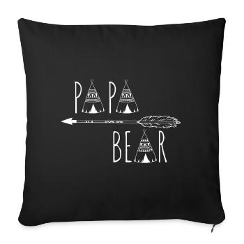 Papa Ours - Housse de coussin décorative 45 x 45 cm - noir - Devant