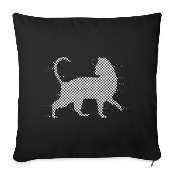 gefleckte Katze - Sofakissenbezug 45 x 45 cm - Schwarz - Vorne