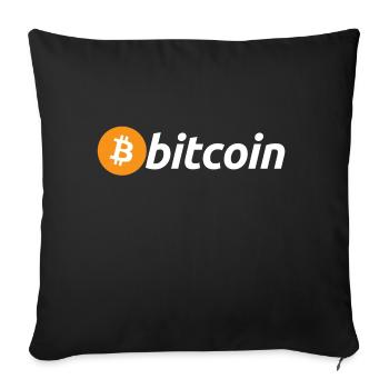 Bitcoin Logo White with Big B (Official) - Sofa pillowcase 17,3'' x 17,3'' (45 x 45 cm) - black - Front