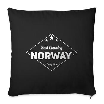 NORWAY - Sofa pillowcase 17,3'' x 17,3'' (45 x 45 cm) - black - Front