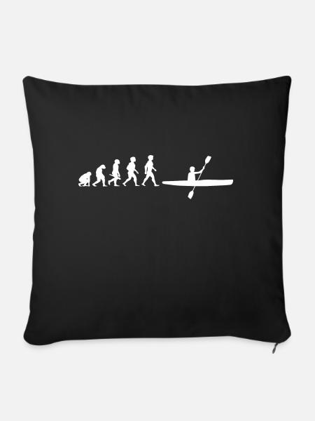 Bateau à rames Canoeing Evolution Canoe Rowing Boat - Housse de coussin décorative 45 x 45 cm - noir
