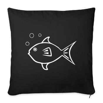 Fisch - Sofakissenbezug 45 x 45 cm - Schwarz - Vorne