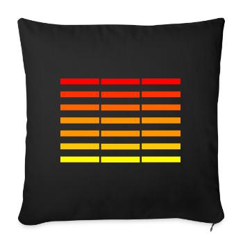 red-yellow bars - Sofa pillowcase 17,3'' x 17,3'' (45 x 45 cm) - black - Front