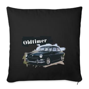 Oldtimer Car, Design, Oldscool, Automobile - Housse de coussin décorative 45 x 45 cm - noir - Devant
