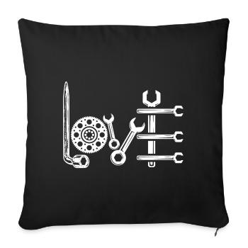 Amour mécanique - Housse de coussin décorative 45 x 45 cm - noir - Devant