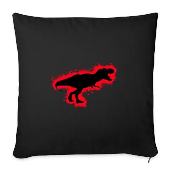 Silhouette Dino Red and Black Outline - Sofa pillowcase 17,3'' x 17,3'' (45 x 45 cm) - black - Front