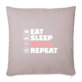 Eat sleep Heavy Metal repeat - Housse de coussin décorative 45 x 45 cm - taupe clair - Devant