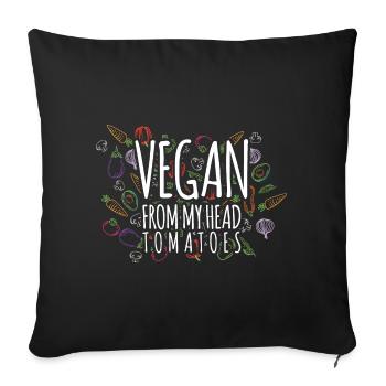 Végétaliens - Housse de coussin décorative 45 x 45 cm - noir - Devant