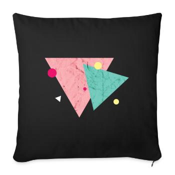Geometric shapes 90s triangle icon Abstract - Sofa pillowcase 17,3'' x 17,3'' (45 x 45 cm) - black - Front