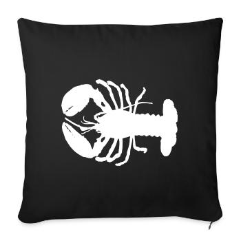Homard blanc cancer mer mer - Housse de coussin décorative 45 x 45 cm - noir - Devant