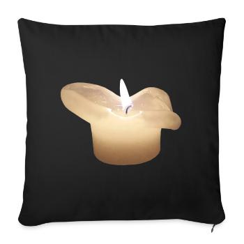 bougie - Housse de coussin décorative 45 x 45 cm - noir - Devant