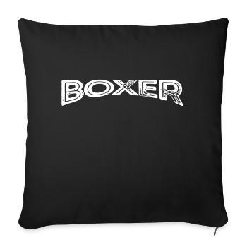 Boxer | Arts martiaux Boxe amour boîte cadeau - Housse de coussin décorative 45 x 45 cm - noir - Devant