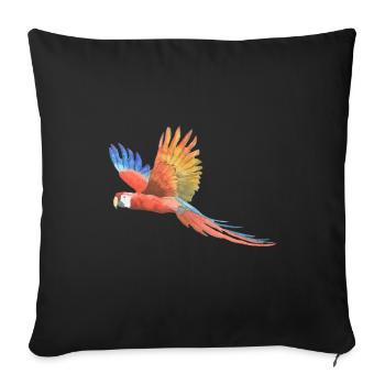 Parrot - Sofa pillowcase 17,3'' x 17,3'' (45 x 45 cm) - black - Front