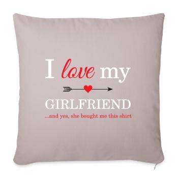 J'aime ma copine - Housse de coussin décorative 45 x 45 cm - taupe clair - Devant