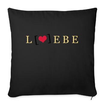 Liebe / Lebe - Sofakissenbezug 45 x 45 cm - Schwarz - Vorne