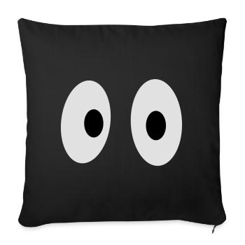 Lustige Augen - Sofakissenbezug 45 x 45 cm - Schwarz - Vorne