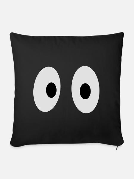 Lustige Augen - Sofakissenbezug 45 x 45 cm - Schwarz