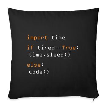 Python Code Import Sleep Tired Loop - Housse de coussin décorative 45 x 45 cm - noir - Devant